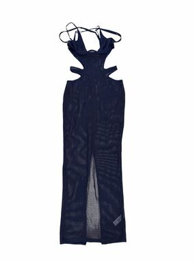 Navy Cutout Maxi Dress with Strappy Bodice
